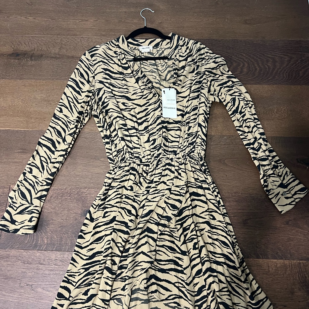 Zadig & Voltaire Zebra Print Long Sleeve Dress